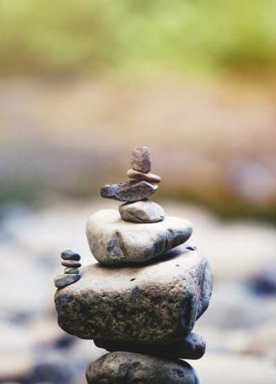 Water Therapy and stacked stones